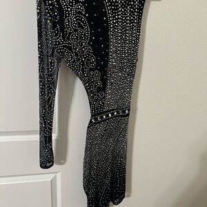 Banjul Black and Silver Backless Dress